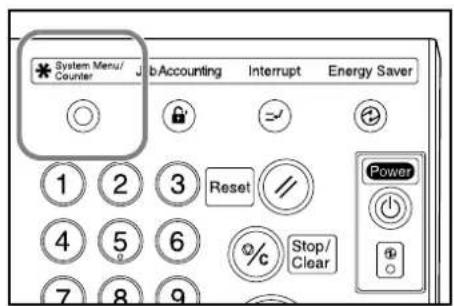 System Menu/ Counter Accounting Interrupt Energy Saver 1 2 3 Reset 4 5 6 Stop/ 7 8 9 Clear