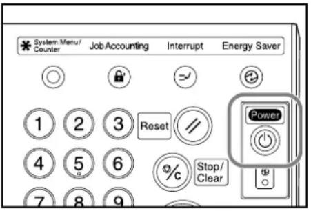 System Menu/ Counter Job Accounting Interrupt Energy Saver 1 2 3 Reset 4 5 6 7 8 9 % Stop/ Clear Power