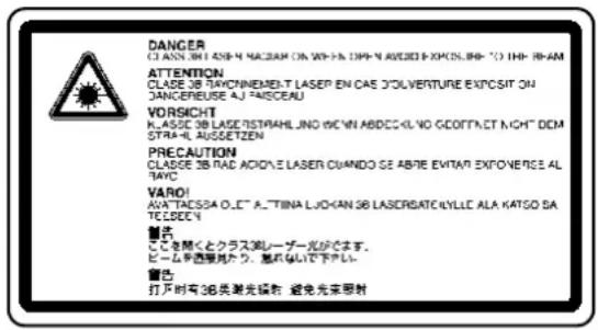 DANGER CLANN 381 AND-N MACRAM ON WITH INCHN AVOCED EXPOS. (INR- "O" THF-RP-AM) ATTENTION CLASE 38 TAVONNEMENT LASEP EN CASE C'OLVENTURE EXPOSIT ON DANCERIEUSE AJ RAISCEAU VORSICHT K-ASSC 38 LASERISTRAHL JNO (WC'WN ABDEC-IL VO GCOTTAET NICHT) DEM STRIA-IL AUSSETZEN PRECAUTION CLASSE 38 RAC ACONE LASER QUANDO GE ABTE EVITAR EXPOVERSE AL BAYC VARO! AVA-TACSSA O.L.E" A."TINA LJIOKAN 38 LASCRIGATE LYLLLE ALA KATSO SA TELEDECY 警告: 此令開くとクラス連リーザー光ができます。 ピームを西暦角たり、無れないで下さい。 警告: 打戸时有38英朝光報射,避免光束星射