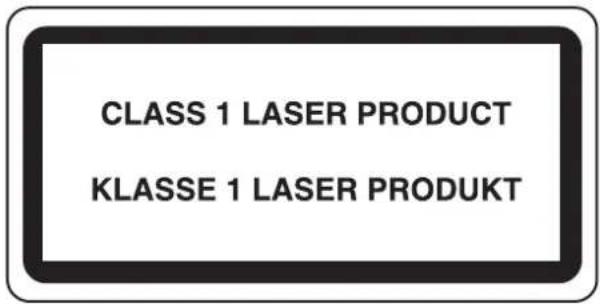 CLASS 1 LASER PRODUCT KLASSE 1 LASER PRODUKT