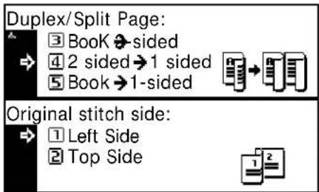 Duplex/Split Page: 3 BooK ➕ sided 4 2 sided ➕ 1 sided 5 Book ➕ 1-sided Original stitch side: 1 Left Side 2 Top Side