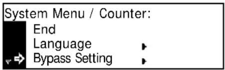 System Menu / Counter: End Language Bypass Setting