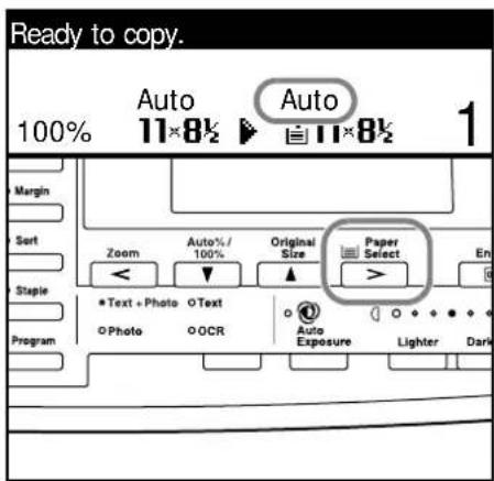 Ready to copy. 100% Auto 11×8½ Auto 11×8½ 1 Margin Sort Staple Program Zoom Auto % / 100% Original Size Paper Select > En Text + Photo Text Photo OCR Auto Exposure Lighter Dark
