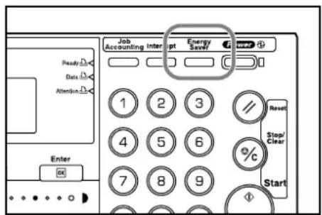Job Accounting Interrupt Energy Save! Ready Data Attention 1 2 3 4 5 6 7 8 9 Enter OK Stop/ Clear Start