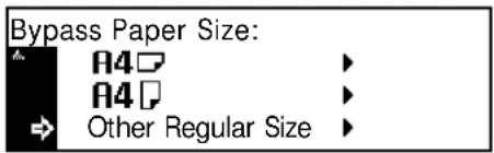 Bypass Paper Size: 84 84 Other Regular Size