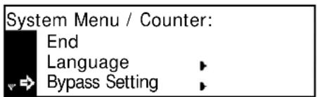 System Menu / Counter: End Language Bypass Setting
