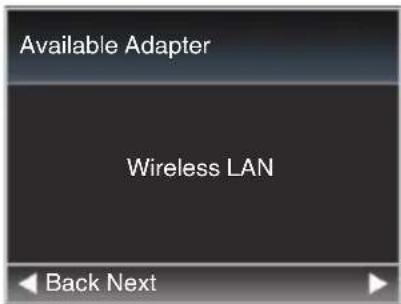 Available Adapter Wireless LAN Back Next