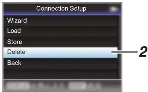 Connection Setup Wizard Load Store Delete Back