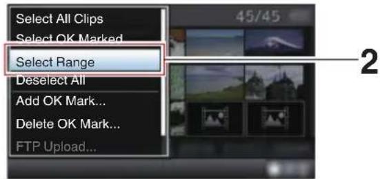 Select All Clips, Select OK Marked, Select Range, Deselect All, Add OK Mark..., Delete OK Mark..., FTP Upload...