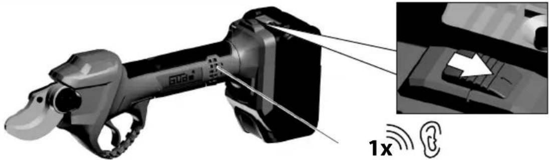 Mechanical device with attached sensor and 1x signal icon, no visible text or symbols.