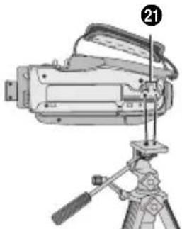 Technical illustration of a surveying instrument mounted on a tripod, no visible text or symbols