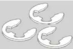 Three identical white plastic crumpled pieces arranged in a row (no text or symbols)