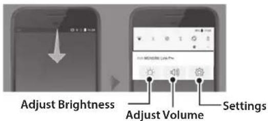 Adjust Brightness Adjust Volume Settings