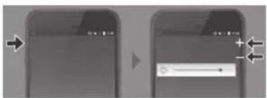 Two smartphone screenshots showing UI behavior before and after change, with directional arrows indicating movement.