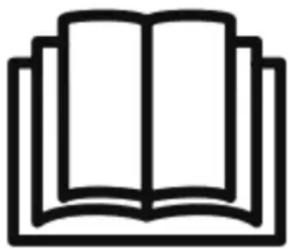 Simple line drawing of an open book with no text or symbols visible
