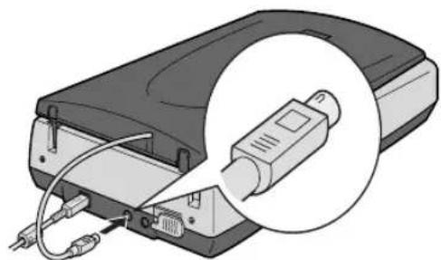 Diagram of a device with cable and connector, showing internal components and a magnified view of the connector (no text or symbols present).