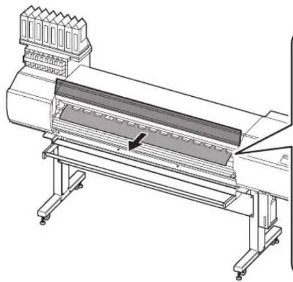 ROLAND Texart XT-640 - ⑤ Pull out the media over the platen. - 1