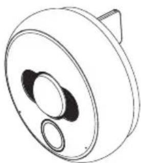 Technical line drawing of a mechanical component with circular and rectangular features (no text or symbols)