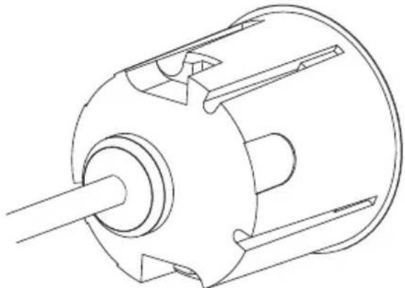 Technical line drawing of a mechanical component with no visible text or symbols