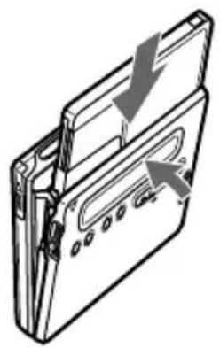 Diagram of a device with a lightning bolt indicating compression or disassembly (no text or symbols present).