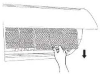 Hand placing a grid pattern on a curved surface with an arrow indicating downward motion (no text or symbols)