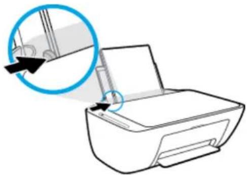 Illustration of a printer with a magnified view of its paper edge detail (no text or symbols)