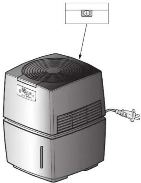 Illustration of a portable air conditioner unit with a power outlet and plug, showing no text or symbols on the device itself.