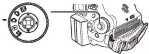 Technical illustration of a mechanical assembly with a circular component and a tool interacting with a gear (no text or symbols)