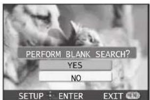 PERFORM BLANK SEARCH? YES NO SETUP : ENTER EXIT