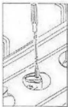 Simple line drawing of a mechanical component with a central shaft and base, no text or symbols present.