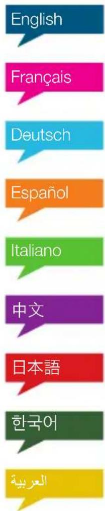 English Français Deutsch Español Italiano 中文 日本語 한국어 العربية