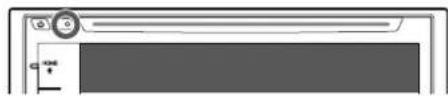 Pure diagram of a rectangular frame with a circular element and a small scale bar, no text or symbols present.