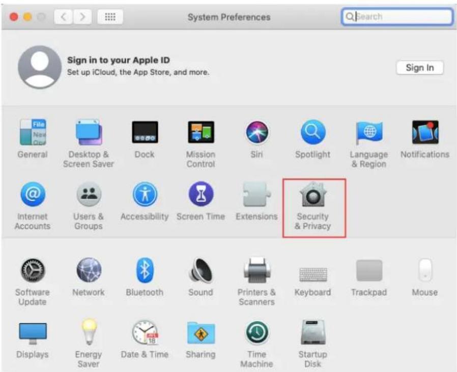 System Preferences Sign in to your Apple ID Set up iCloud, the App Store, and more. Sign In General Desktop & Screen Saver Dock Mission Control Siri Spotlight Language & Region Notifications Internet Accounts Users & Groups Accessibility Screen Time Extensions Security & Privacy Software Update Network Bluetooth Sound Printers & Scanners Keyboard Trackpad Mouse Displays Energy Saver Date & Time Sharing Time Machine Startup Disk