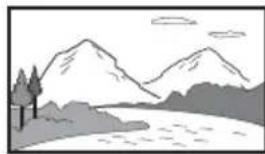 Simple line drawing of a mountain landscape with trees and a river (no text or symbols)