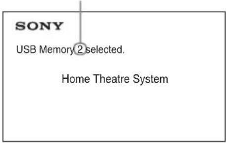 SONY USB Memory 2 selected. Home Theatre System