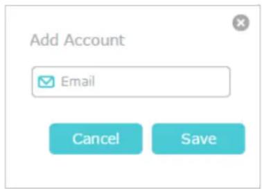 Add Account Email Cancel Save