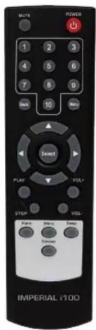 MUTE POWER 1 2 3 4 5 6 7 8 9 Back 10 Mon Select PLAY YOL- STOP YOL- Furn Back Deep Dimen