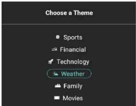 Choose a Theme Sports Financial Technology Weather Family Movies