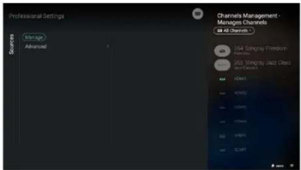 Professional Settings Channels Management - Manages Channels All Channels Source Manage Advanced J54 Stingray Freedom 265 Stingray Jazz Classic Smart Channel HAPP1 HAPP2 HAPP3 HAPP4 HAPP5 HAPP6 HAPP7 HAPP8 HAPP9 HAPP10