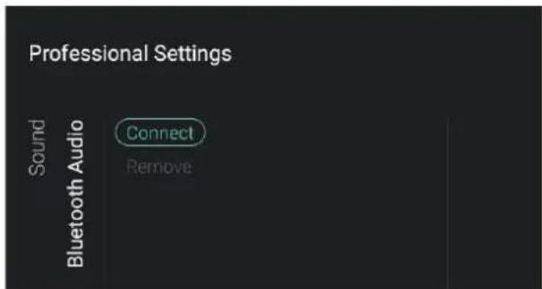 Professional Settings Sound Bluetooth Audio Connect Remove
