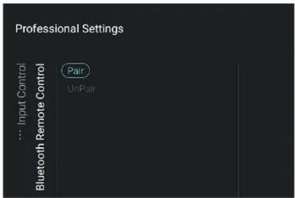 Professional Settings Input Control Bluetooth Remote Control Pair UnPair