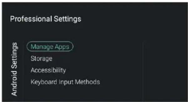 Professional Settings Manage Apps Storage Accessibility Keyboard Input Methods
