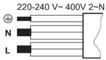 220-240 V~ 400V 2~N N L