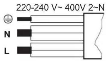 220-240 В~ 400 В 2~N N L