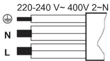 220-240 V~ 400V 2~N N L