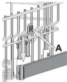 Technical diagram showing electrical connections and labeled components, including a valve and terminals A and B.