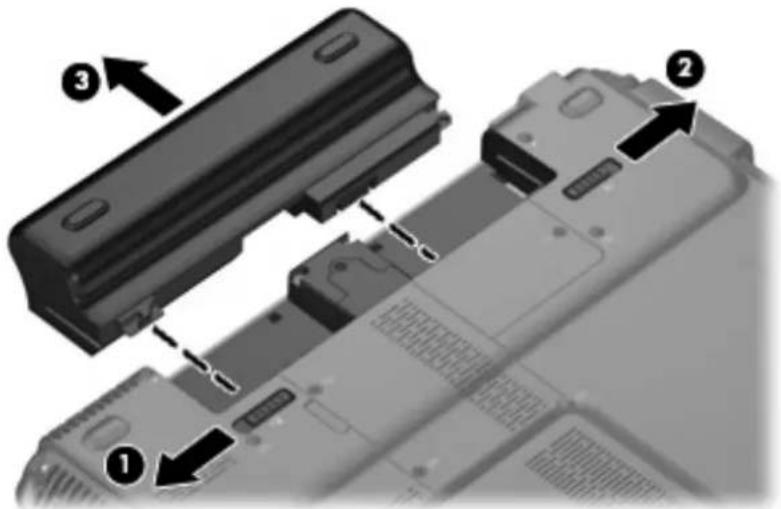 Diagram showing three labeled components of a device or chassis, with arrows indicating assembly steps.