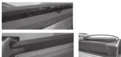 Three-panel grayscale image showing mechanical components with no visible text or symbols