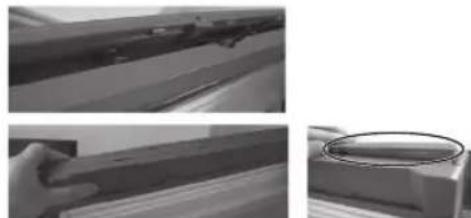 Three-panel grayscale image showing mechanical components: top panel with angled surfaces, bottom panel with a circular component, with no visible text or symbols.