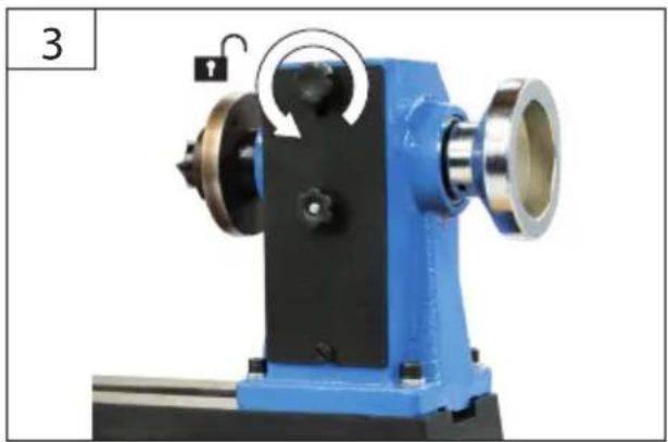 Mechanical device with blue frame and black components, no visible text or symbols.